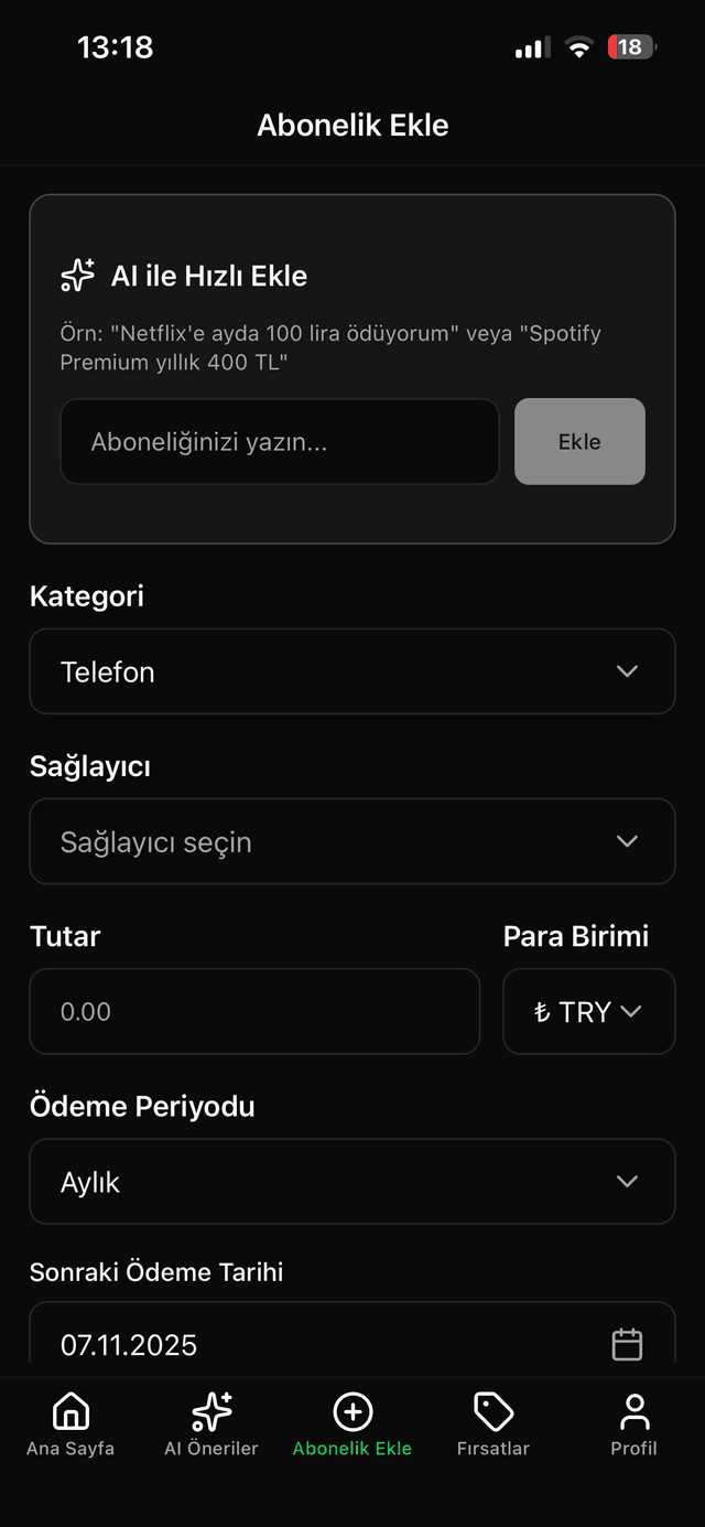 Add Subscription